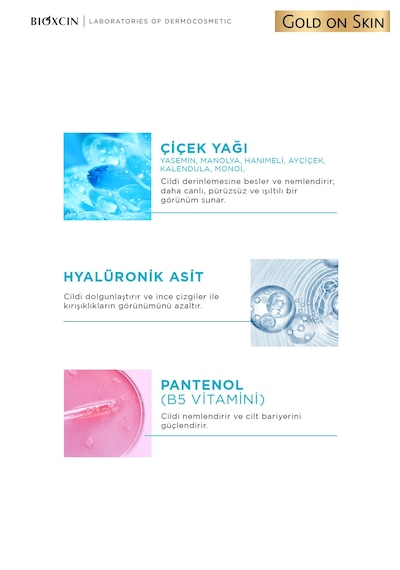 Gold On Skin Işıltılı Yüz Kremi 50 Ml + Altın Parıltılı Simli Kuru Yağ 100 Ml Seti