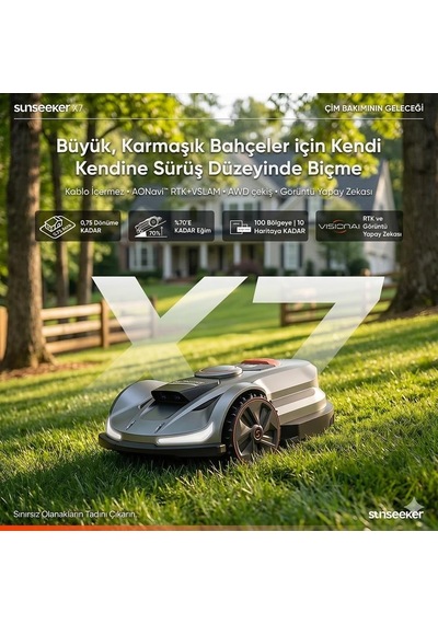 Sunseeker Elite X7 Kablosuz Robotik Çim Biçme Makinesi