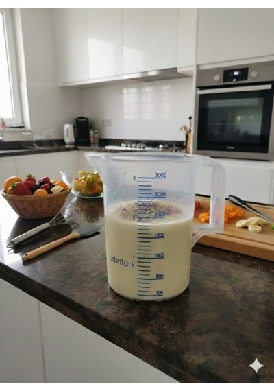 3 Litre Profesyonel Ölçü Kabı 3000 Ml Şeffaf Ölçekli Mutfak Hazırlık Ve Ölçü Kabı Kırılmaz Yapı Diğer