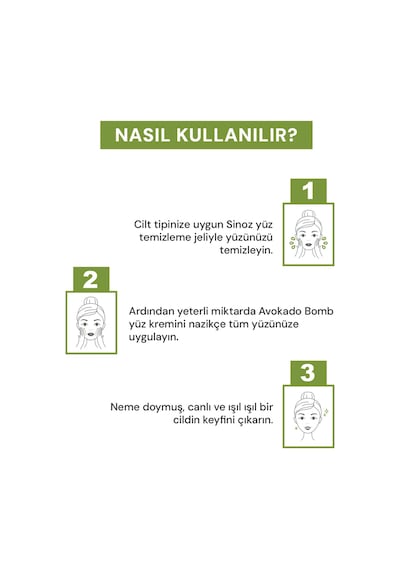 Sinoz Avokado Bomb Canlandırıcı ve Nemlendirici Yüz Bakım Kremi 50 ML Sinoz Avokado Bomb Canlandırıcı ve Nemlendirici Yüz Bakım Kremi 50 ML