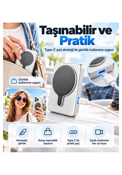 4.02 İnç Manyetik Selfie Ekranı Vlog Monitörü, Kablosuz Görüntü Aktarımı Ve Bluetooth Uzaktan Kumanda