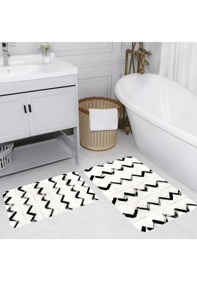 Eliana Home Dijital Baskılı 2'li Banyo Paspas Takımı Lna5171 Beyaz