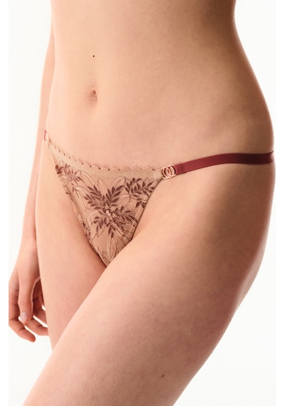 Penti Bej Lace Dantel Brazilian Külot