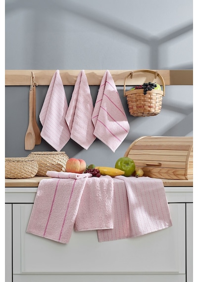 Eponj Home 6lı Mutfak Havlusu 30x50 Sofya Pudra Pudra