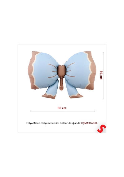 Fiyonk Folyo Balon, 91 Cm X 60 Cm - Retro Mavi Çok Renkli
