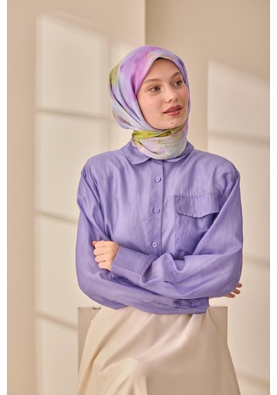 Silk Home Olinda İpek Eşarp 47004-09 Lila, Yeşil, Koyu Yeşil