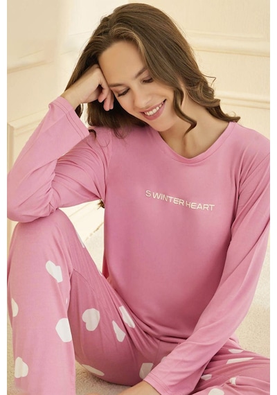 Remsa Kadın Milan Kumaş Pijama Takımı 50902-2754 Pembe Pembe