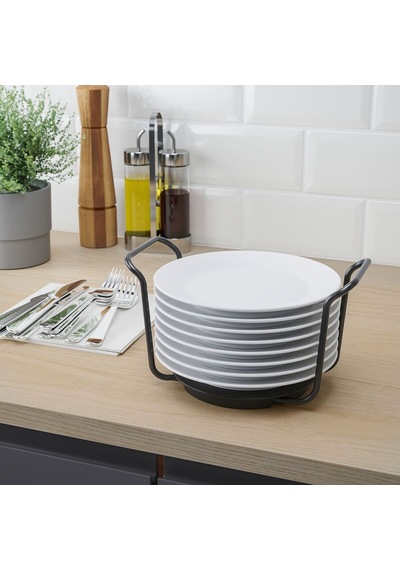 Tabaklık, Antrasit, 15-23 Cm Gri 100X100-Yuvarlak