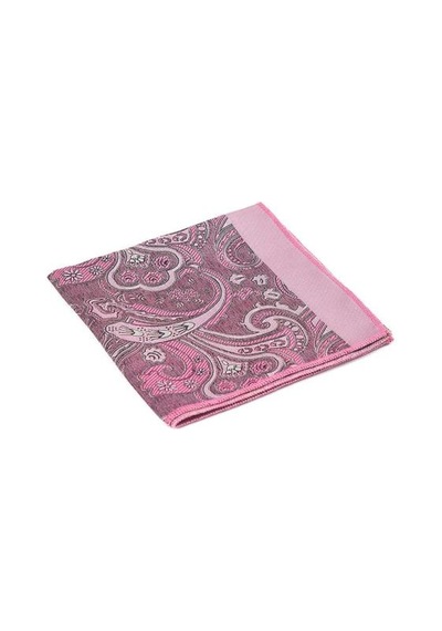 Brianze Pembe Şal Motif Desen Kravat Mendil Set Pembe