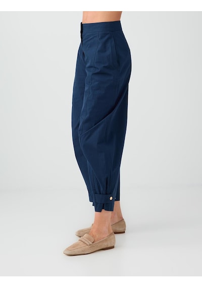 Jimmy Key Lacivert %100 Pamuk Paça Detaylı Poplin Pantolon 6ww187830494