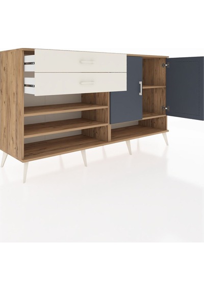 Hyperion Konsol 4 Raflı 2 Çekmeceli 2 Kapaklı 176x44x99 Çam-antra Çam-antrasit/aytaşı Hyperion Konsol 4 Raflı 2 Çekmeceli 2 Kapaklı 176x44x99 Çam-antra Çam-antrasit/aytaşı