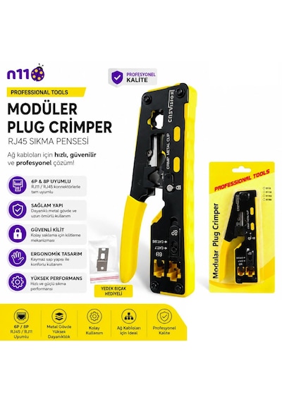 Cnsvısıon Rj45 Rj11 Modüler Plug Crimper Sıkma Pensesi 6p 8p Cat5 Cat6 Cat5e Ağ Kablosu Pense