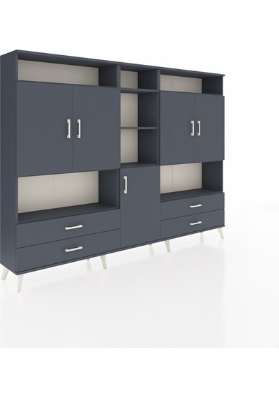 Arges Dolap 12 Raflı 4 Çekmeceli 5 Kapaklı 220x30x163 Antrasit-antrasit Antrasit - Antrasit Arges Dolap 12 Raflı 4 Çekmeceli 5 Kapaklı 220x30x163 Antrasit-antrasit Antrasit - Antrasit