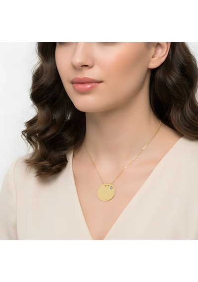 Nazar Boncuklu Plaka Gümüş Kolye - Rose Rose Gold