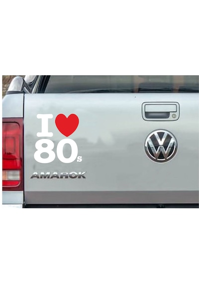 I Love 80's Sticker - Araba Oto Motosiklet Karavan Sticker - 00043 15x14 Cm