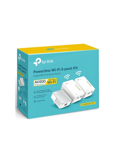 TP-Link TL-WPA4220T KIT 300 Mbps 2.4 Ghz Menzil Genişletici Powerline Kiti 3'lü
