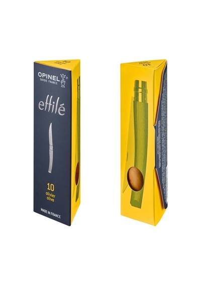 Opinel N 10 Effile Zeytin Saplı, İnce Ve Keskin Çelik Çakı Kahverengi