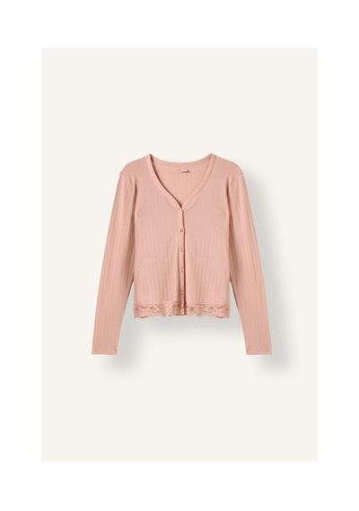 Defacto Regular Fit V Yaka Fitilli Dantel Detaylı 2li Pijama Takımı I4236ax26aubr105 Pembe-br105