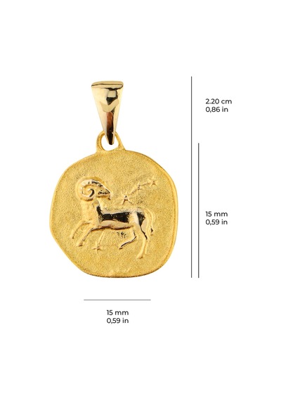 Goldkupe 14 Ayar Altın Koç Burç Kolye Ucu 1,80 Gr-6389 Altın