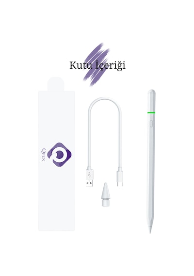 Apple Uyumlu iPad Pencil 11 Nesil 11" 2025 A16 M3 Avuçiçi Red Eğim Özellikli Bluetoothlu Dokunmatik Kalem Beyaz