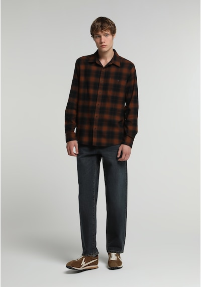 Colin's Colins Regular Fit Shirt Neck Ekoseli Erkek Turuncu Uzun Kol Gömlek Cl1081818 Q1.v1 Brc Kiremit
