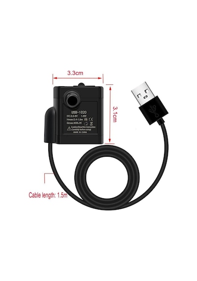 Usb Mini Akvaryum 3.5 9V 1-3W Dalgıç Su Pompası