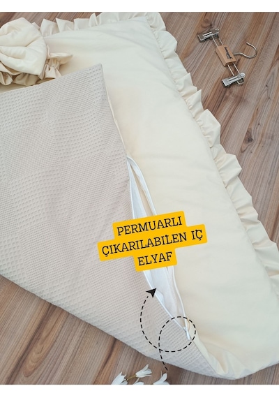 Pike Bebek Battaniyesi Kundağı %100 Pamuklu Çıkarılabilen İç Elyaf Yenidoğan Hastane Çıkışı Sütlü Kahve