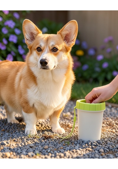 Köpek Pati Temizleme Kabı Silikon Kıllı Orta Büyük Irklar İçin Taşınabilir