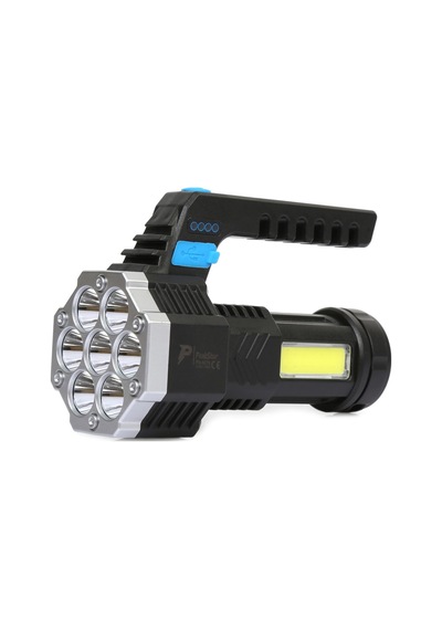 Ps-3879 Usb Şarj Göstergeli Şarj Edilebilir 7 Xpe +cob Led El Feneri Pop Çok Renkli