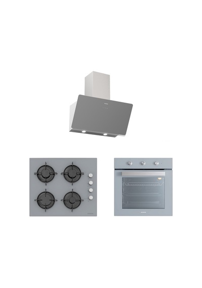 Silverline BO6503S01 - CS5349S01 - 3457 Soho 60 Gri Ankastre Set