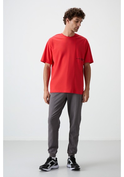 Air Jones Tommy Life Fiesta Pamuklu Kalın Yüzeyi Dokulu Oversize Fit Baskılı Erkek T-shirt - 88370 Kirmizi Air Jones Tommy Life Fiesta Pamuklu Kalın Yüzeyi Dokulu Oversize Fit Baskılı Erkek T-shirt - 88370 Kirmizi