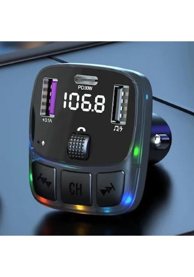 Bluetooth 5.3 Fm Transmitter Araç İçi Pd 30w Çıkışlı Led Renk Seçenekli, 028gnxy83