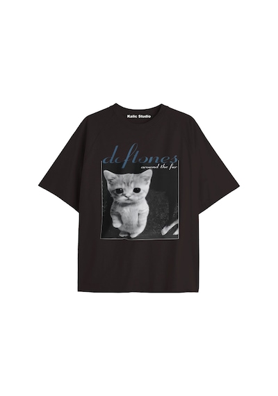 Kalic Studio Deftones Oversize T-shirt Siyah Turkuaz