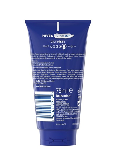 Yoğun Nemlendirici El Kremi 72 Ml, Hızlı Emilir, Hyaluronik Asit,badem Yağı, Kuru Ciltler Diğer