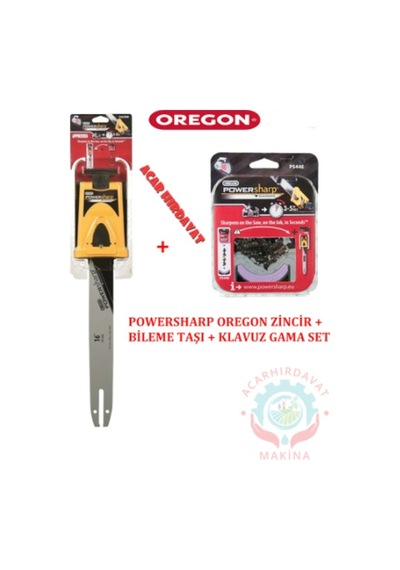 Oregon Husquvarna Uyumlu Powersharp Kılavuz +Zincir + Bileme Taşı