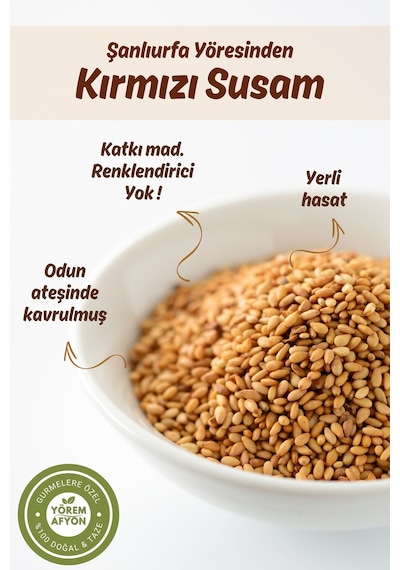 Meşhur Şanlıurfa Yöresinden Yerli Mahsul Doğal Kırmızı Susam Sesamum Indicum 90gr.