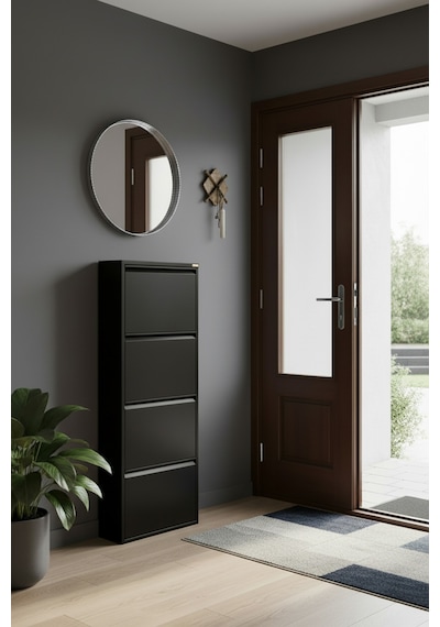 Metal Ayakkabılık 4'lü Model Siyah