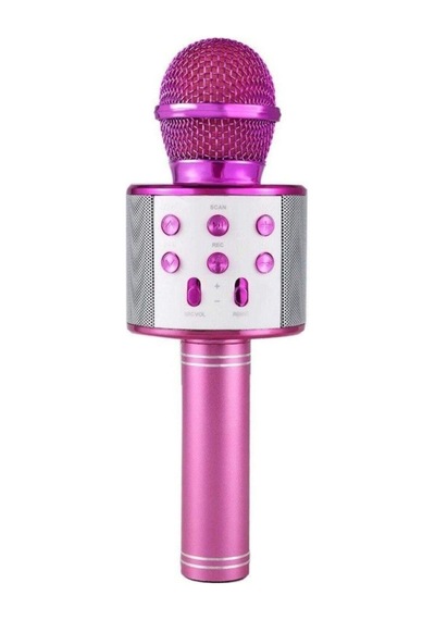 Ws-858 Pink Bluetooth Karaoke Mikrofon Çok Renkli