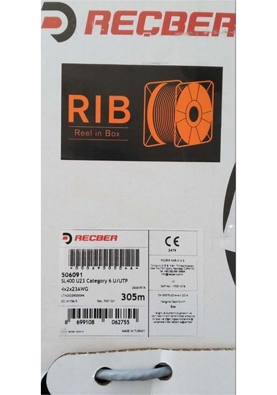 Reçber 506091 Sl400 U23 Cat6 U23 4x2x23awg U/utp 305mt %100 Bakır Network Kablosu-127527