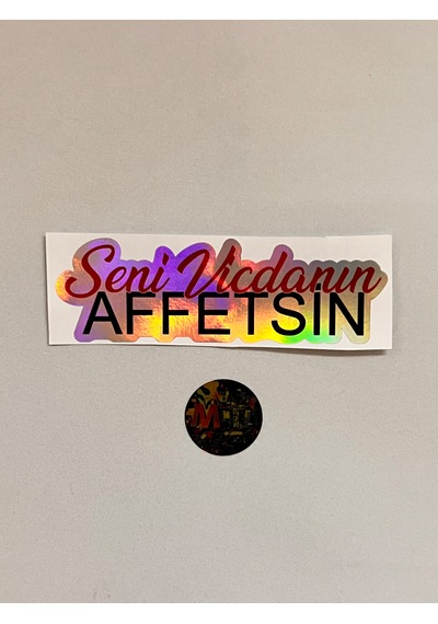 Seni Vicdanın Affetsin Sticker Jdm Araba-motosiklet Cam Etiket Baskes Hologram 16x5cm Çok Renkli