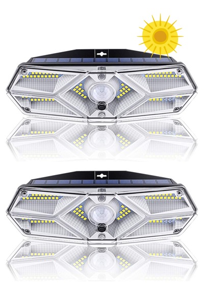 Greentech Güneş Enerjili Hareket Sensörlü, 6 Taraflı 104 Led Aydınlatma / GT-SL13-2 Adet
