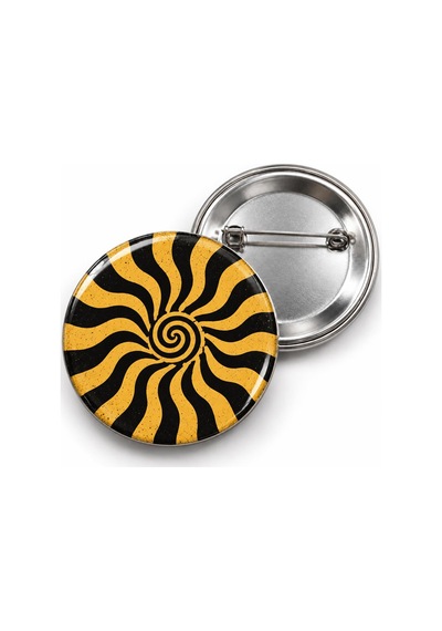 Vintage Spiral - Hardal Güneş Işınları - 58mm Rozet Çok Renkli