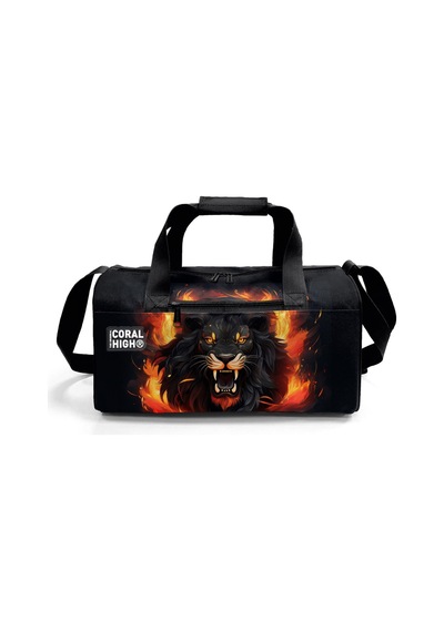Coral High Siyah Aslan Desenli Spor Çantası 27540 Siyah