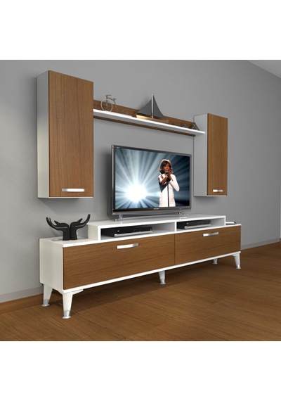 Decoraktiv Ekoflex 7 Slm Silver Tv Ünitesi Tv Sehpası Beyaz - Ceviz