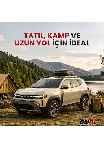 Omac Araç Üstü Port Bagaj 270 lt Kilitli Tavan Bagajı Karbon Fiber Dokulu Tabut Bagaj