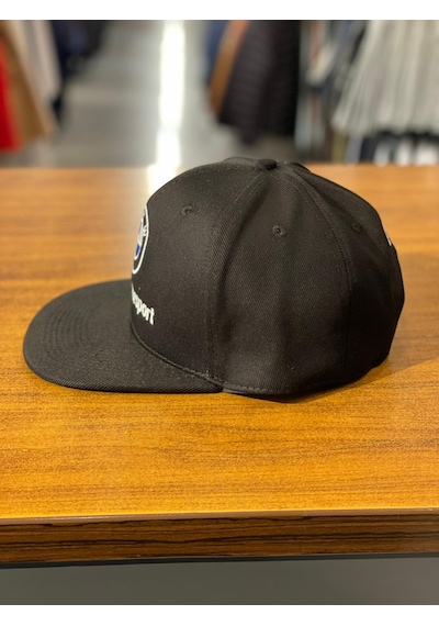 Hamze Bmw Motorsport Nakışlı Siyah Hip Hop Snapback Rapper Basket Şapka Siyah