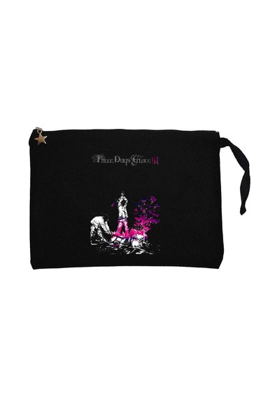 Three Days Grace Life Starts Now Siyah Clutch Astarlı Cüzdan / El Çantası