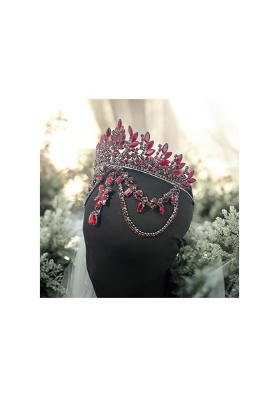 Bordo Alınlıklı Gelin,kına,nişan,söz,after,bride,party Taç Bordo - 694988170 Bordo