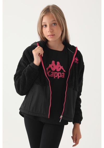 Kappa Siyah Fermuarlı Peluş Erkek Çocuk Sweatshirt 5274-40870