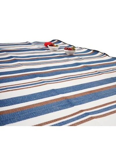 Wunjo Piknik Örtüsü 1.2x2m Mavi-beyaz, Kamp Örtüsü, Plaj Örtüsü, Su Geçirmez, Katlanabilir, Piknik Örtüsü, Taşıma Saplı